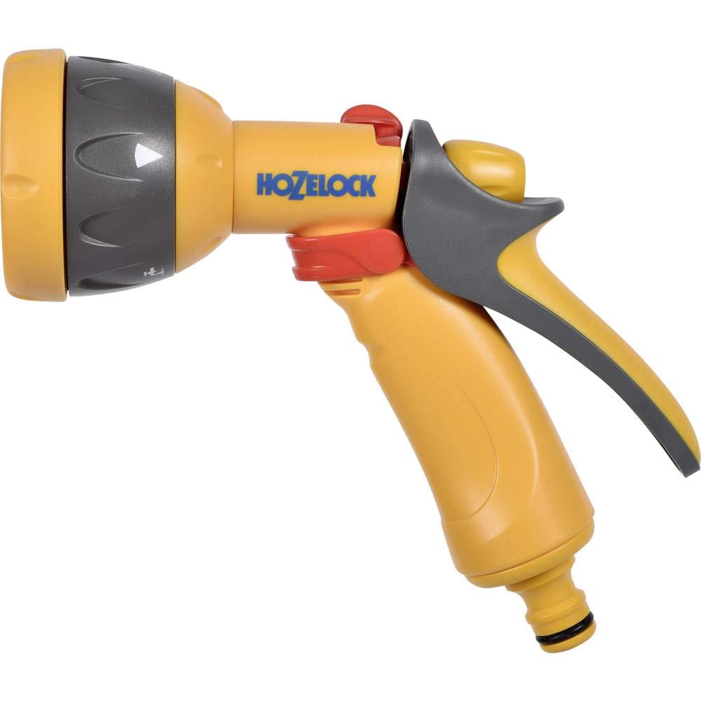 HOZELOCK - Multi-Jet Spray Gun : Ideal for Daily Use, Multi-tasking Gun, Locking Function and Flow Control, 5 Patterns: Cone, Jet, Fast Fill, Fine Rose Flat [2676P0000]