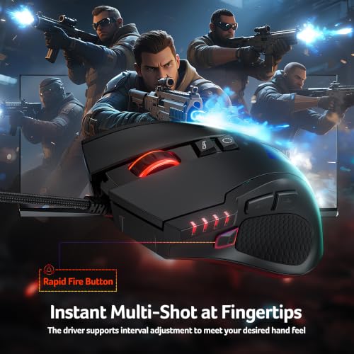 Acer Wired Gaming Mouse, 12,800 DPI RGB Ergonomic Computer Mouse for PC - image 7