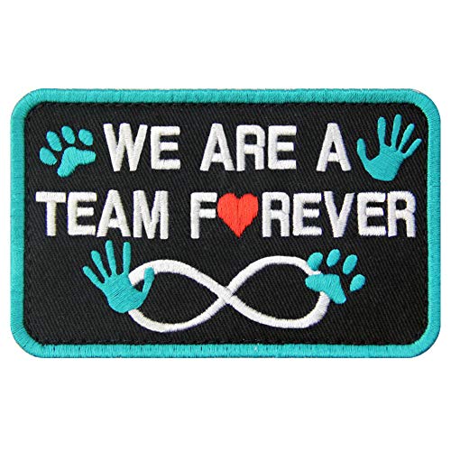 Service Dog patch gilet/imbracature applique ricamato chiusura Hook & Loop emblema Team Forever