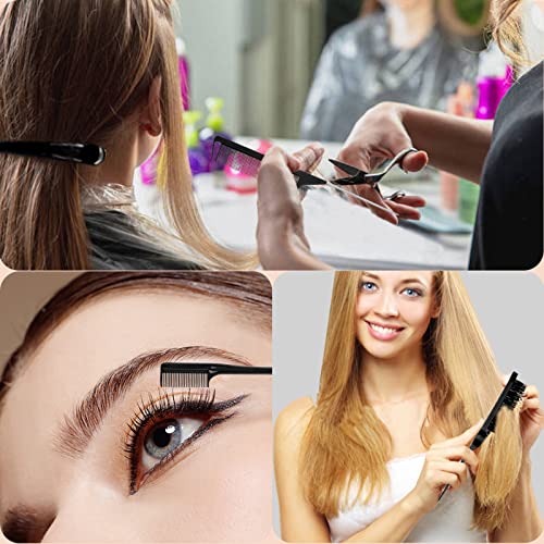 18 Pieces Hair Styling Comb Hair Brush Set, Nylon Teasing Hair Brush Rat Tail Comb, Smooth Comb Grooming Double Sided Edge Brush For Edge&Back Brushing, Combing, Slicking Hair For Women Girls (Black) #TOP7