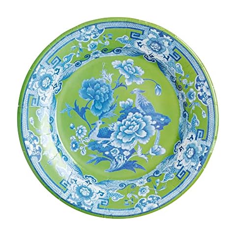 Caspari Green and Blue Salad Plates Cover