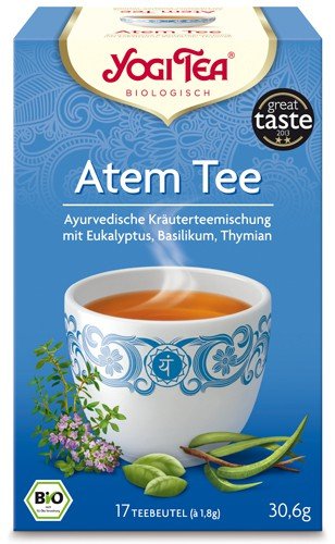 Yogi Tee, Atem-Tee, 4er SPARPACK , Biotee, schmeckt so aussergewöhnlich, das sich für einen Moment der Druck des Tages löst, je 17 Teebeutel a 30,6g