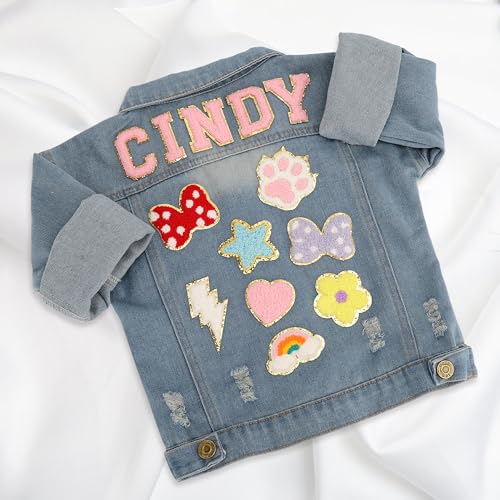 Personalized Kids Denim Patch Jacket with Name Custom Name Jean Jacket Long Sleeve Jean Jacket for Boys Girl4