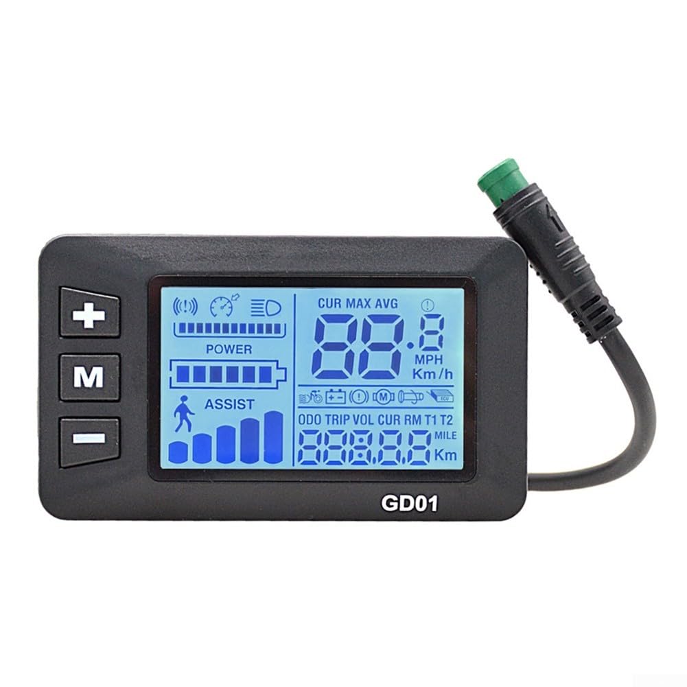 Display LCD impermeabile GD01 per bici elettriche compatibile con 24V/36V/48V, caratteristiche di facile visibilità e monitoraggio delle prestazioni in tempo reale
