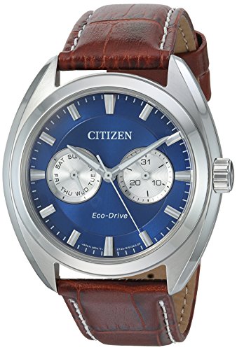 [V`Y] Citizen rv Men's 'Dress' Quartz Stainless Steel and Leather Casual Watch, Color:Brown {NH[c BU4010-05L Y ysAiz