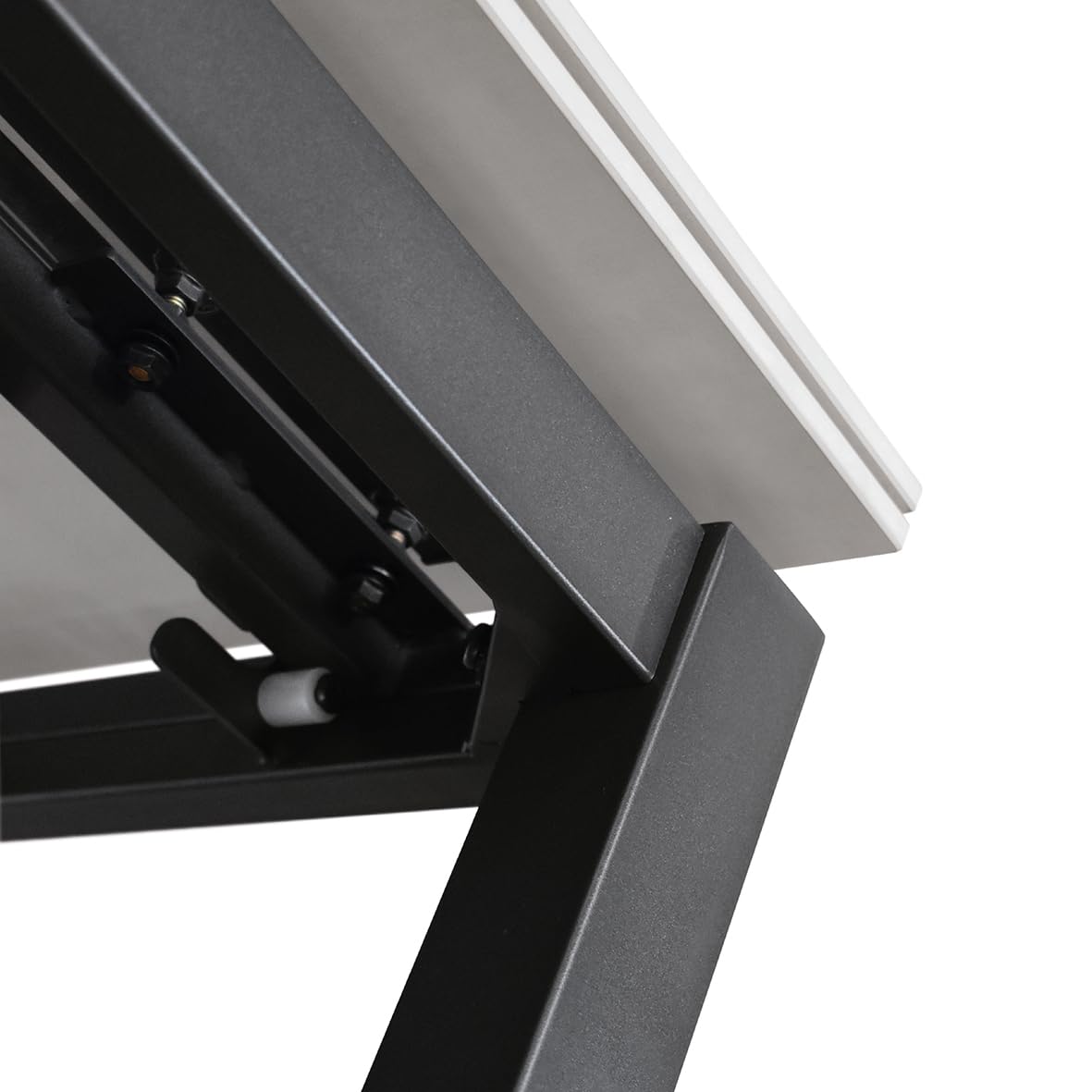 PAZZO DESIGN Efrem - Mesa de comedor extensible de cerámica con efecto mármol blanco y base de metal negro, 110 x 70 x 77 cm, extensible a 170 cm – id_2323