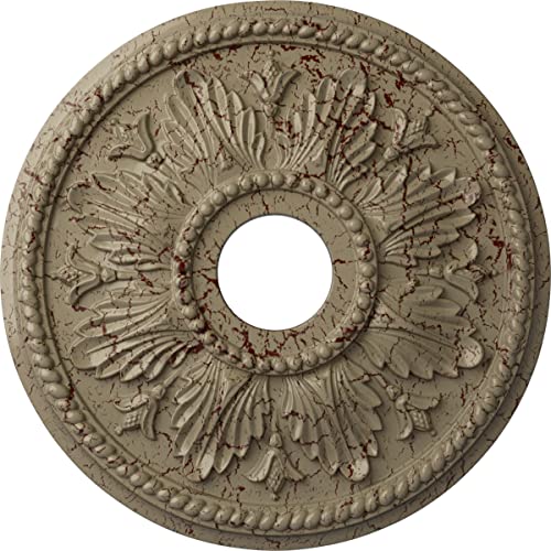 Ekena Millwork CM18ED1GDC Edinburgh Ceiling Medallion, Gobi Desert Crackle
