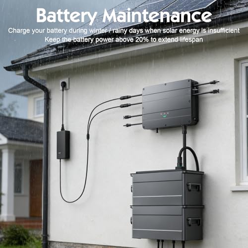 AC auf MC4 Ladegerät 54V/3A 162W für SolarFlow Hub 1200 / Hub 2000 / AIO 2400 / Solix, Plug-and-Play, Nahtloses Laden, Geeignet für den Einsatz im Winter und in der Regenzeit