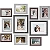 10 pack picture frames collage wall decor gallery wall frame set with mat for wall mounting or tabletop display including two 8×10 four 5×7 four 4×6 family photo frames black gray brown  urban country home decor