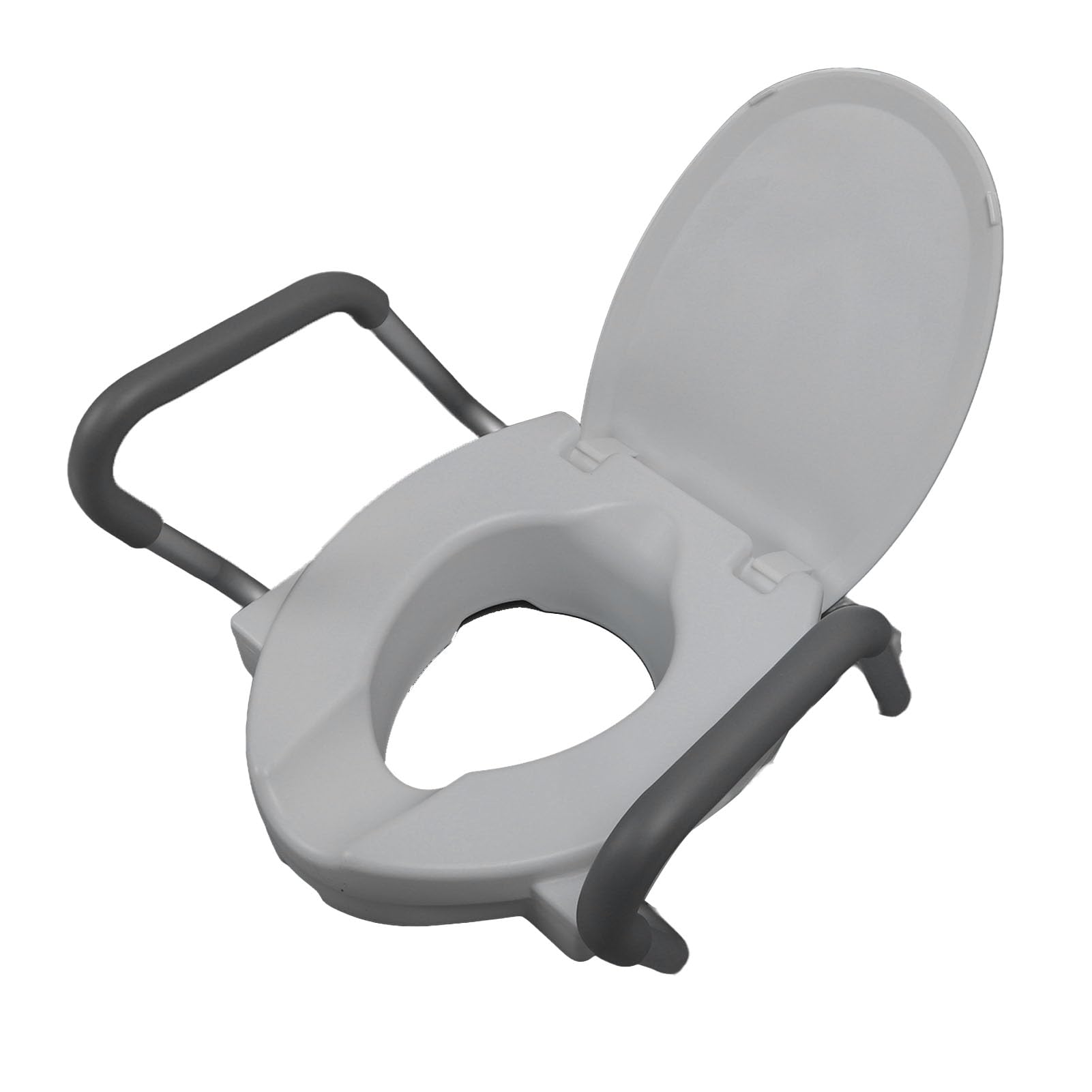 Podwyższona deska sedesowa Vomeko z uchwytami, podwyższenie deski sedesowej dla seniorów, wytrzymałe, ergonomiczne uchwyty zabezpieczające bez przeszkód Deska sedesowa, idealna do