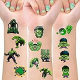 Tuklye 8 Sheets Hulk Temporary Tattoos for Kids, Hulk Birthday Party Supplies Party Favors for Hulk Party Decorations