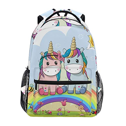 Ahomy mochila escolar para adolescentes y niñas  unicornios de dibujos animados  arcoíris