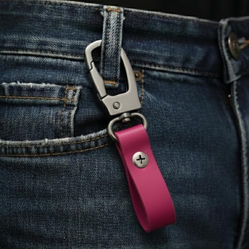 Image of THE MEN THING - Stylish Multicolor Stainless Steel Keychain for Men & Boys (FORGECLIP PINK)