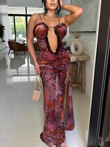 Robe longue en maille transparente Y2K chic pour soirée d'été - 3