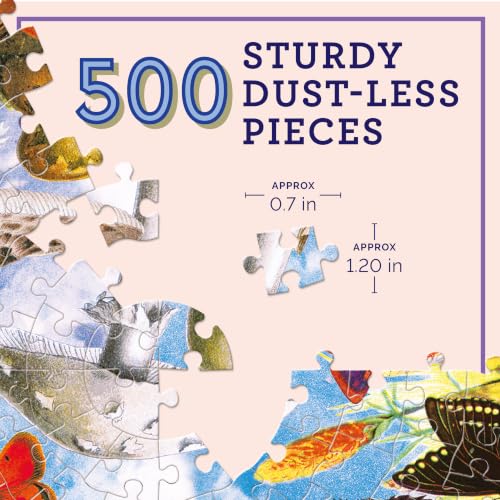 Puzzle redondo eeBoo Mushrooms and Butterflies 500 piezas, 23 pulgadas diámetro miniatura 2