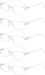 5 Pack Verres de lecture d'ordinateur Hommes et femmes Anti Eyestrain Bleu Verres pour la lecture
