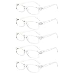 VIDEBLA 5 Pack Computer Reading Glasses Men and Women Anti Eyestrain Blue Light Blocking Glasses for Reading (5 Clear, 2.50)
