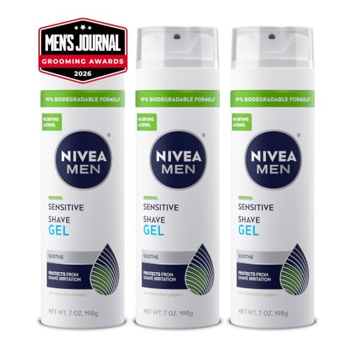 Image of NIVEA Men Sensitive Shaving Gel, 7 Ounce (Pack of 3)