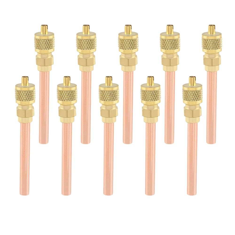 Hndhbfgrt AC Refrigeration Kit HVAC AC Stem 10PCS 1/4" SAE X1/4" OD X2.75 Schrader System Vacuum