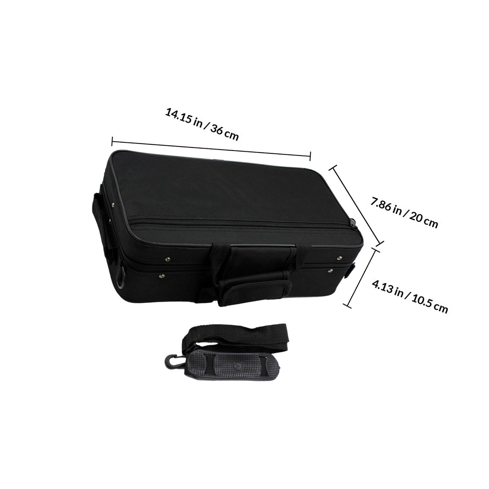 Boîte de Rangement Absorption des Chocs pour Clarinette en Tissu Oxford Noir, Grosse Capacité Paquet Portable Élégant et Transport Facile en Déplacement pour Accessoires