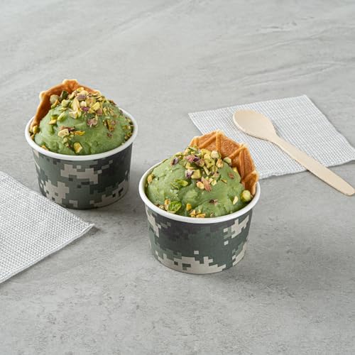 Image of Restaurantware Green 50 Count To Go Cup Disposable 3 x 3 x 1.8 Inches Paper Mini Cup Grease-Resistant Cup Recyclable Durable Design