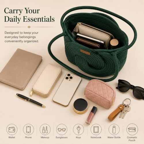 Image of Handbag for Women | Handmade Natural Cane & Dry Grass Tote Bag | Stylish Shoulder Bag for Women | Ladies Purse for Office, Travel & Daily Use | Gift for Women