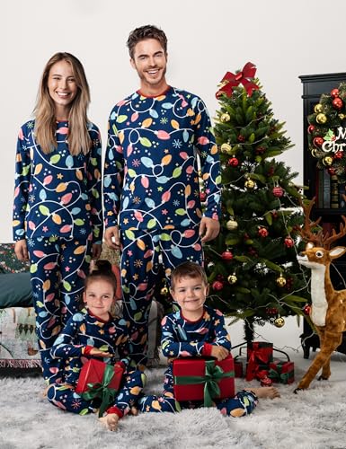 SUNNYBUY Matching Family Christmas Pajamas Set Holiday Jammies Xmas PJS for Women Men Couple and Teens4