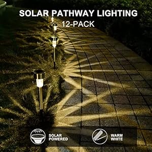 Solar Lights Outdoor Waterproof, Stainless Steel LED Landscape Lighting Outdoor Solar Lights for Outside Solar Garden Lights for Pathway, Walkway, Patio, Yard, Lawn - 12 Pack (Warm White) Solar Lights Outdoor Waterproof Stainless Steel LED Landscape Lighting Outdoor Solar Lights for Outside Solar Garden Lights for Pathway Walkway Patio Yard Lawn 12 Pack Warm White
