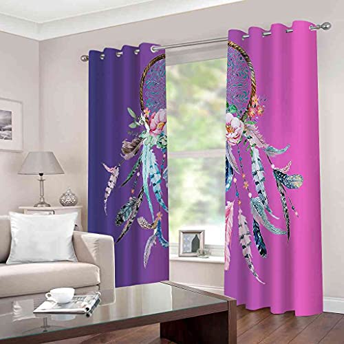 Rideaux occultants polyester isolant thermique violet 3D - 3