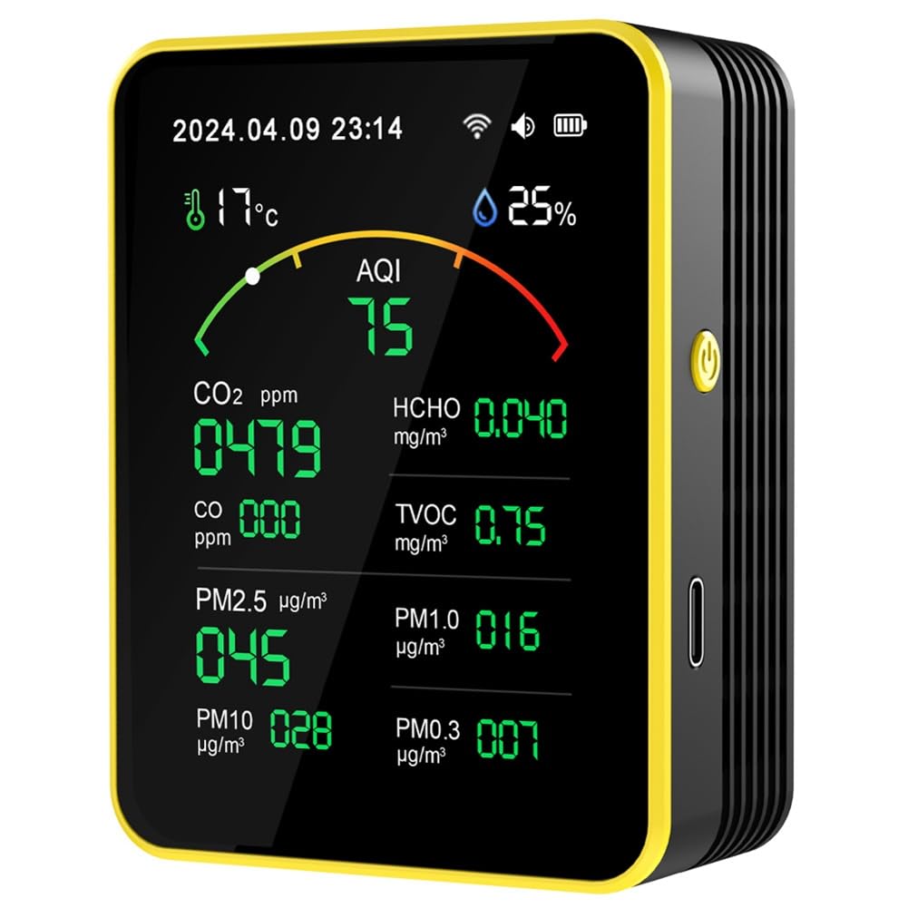 Littimoon 15 in 1 Carbon Dioxide Detector PM Formaldehyde Detector Tvoc Detector Temperature and Humidity