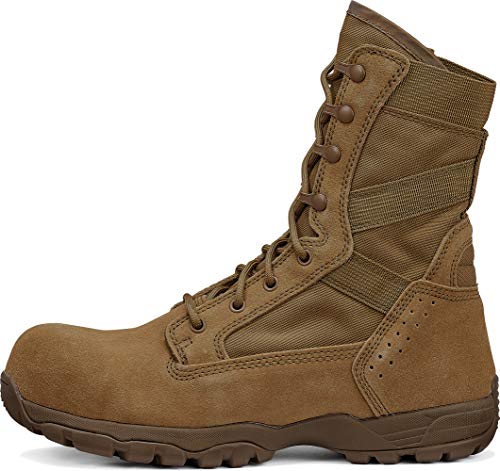 Belleville 8" OCP Air Force Combat Boots for Men - Tactical Boots for Men with EH Rated Composite Safety Toe - TR Adrenaline Traction Outsole - Coyote Brown Leather3