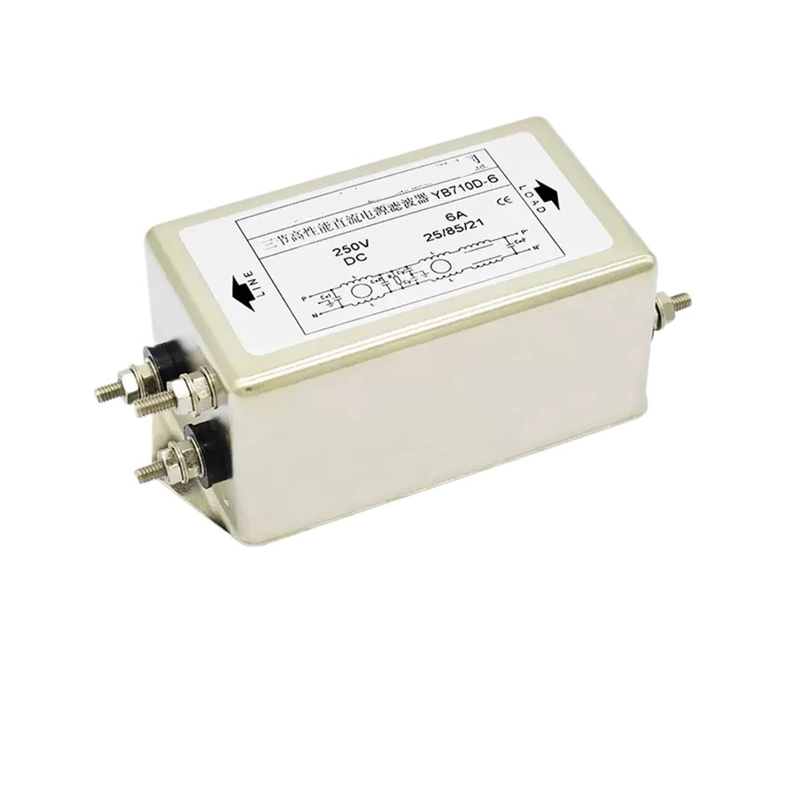 Filtre d'alimentation CC YB710D-6A triphasé filtre antiparasite 12V 24V 250V