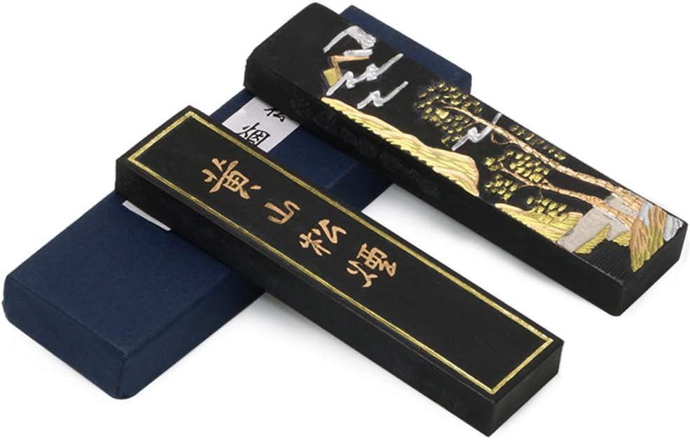 Hukaiwen Ink Stick Ink Block Calligraphy Paintings Ink Sticks for Chinese Calligraphy Writing Japanese sumi Practice Set of 2