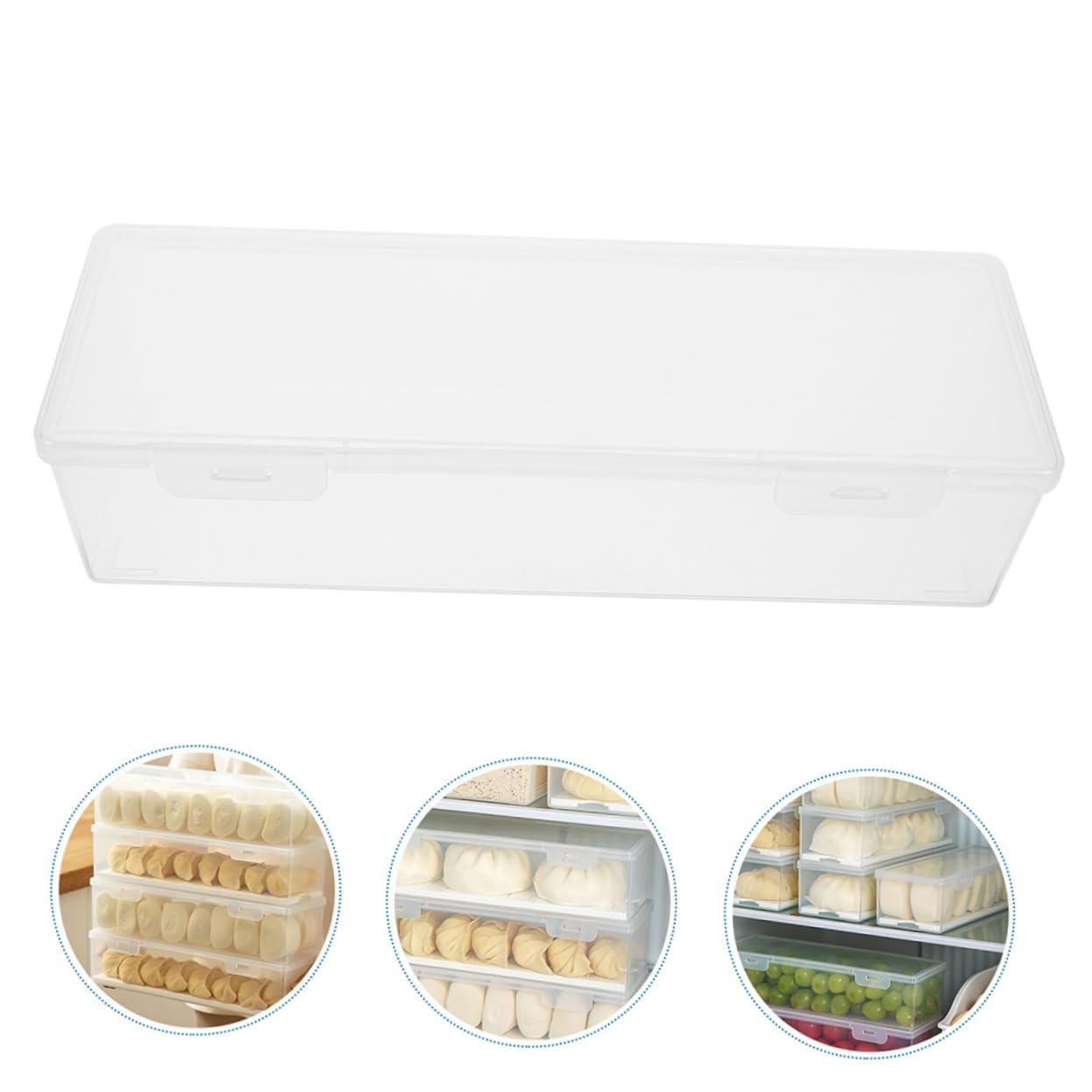 Mikinona Set de 3 Cajas Rectangulares de Plástico para Refrigerador, Capacidad 1560ml, Tapa Sellada para Conservar Alimentos y Optimizar el Orden la Cocina
