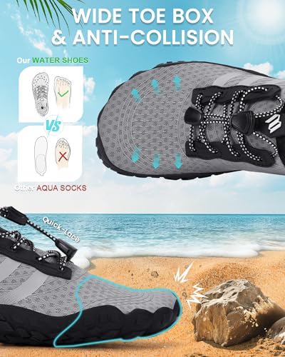 Image of Water Shoes for Women Men Quick-Dry Barefoot Shoes Breathable Aqua Socks for Swim Beach River Pool Lake Hiking Surfing Kayaking