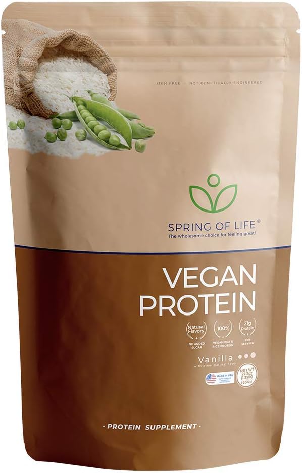 Plant-Based Protein Powder, Vegan, Non-GMO, Hypoallergenic, Vanilla, 22 Serves