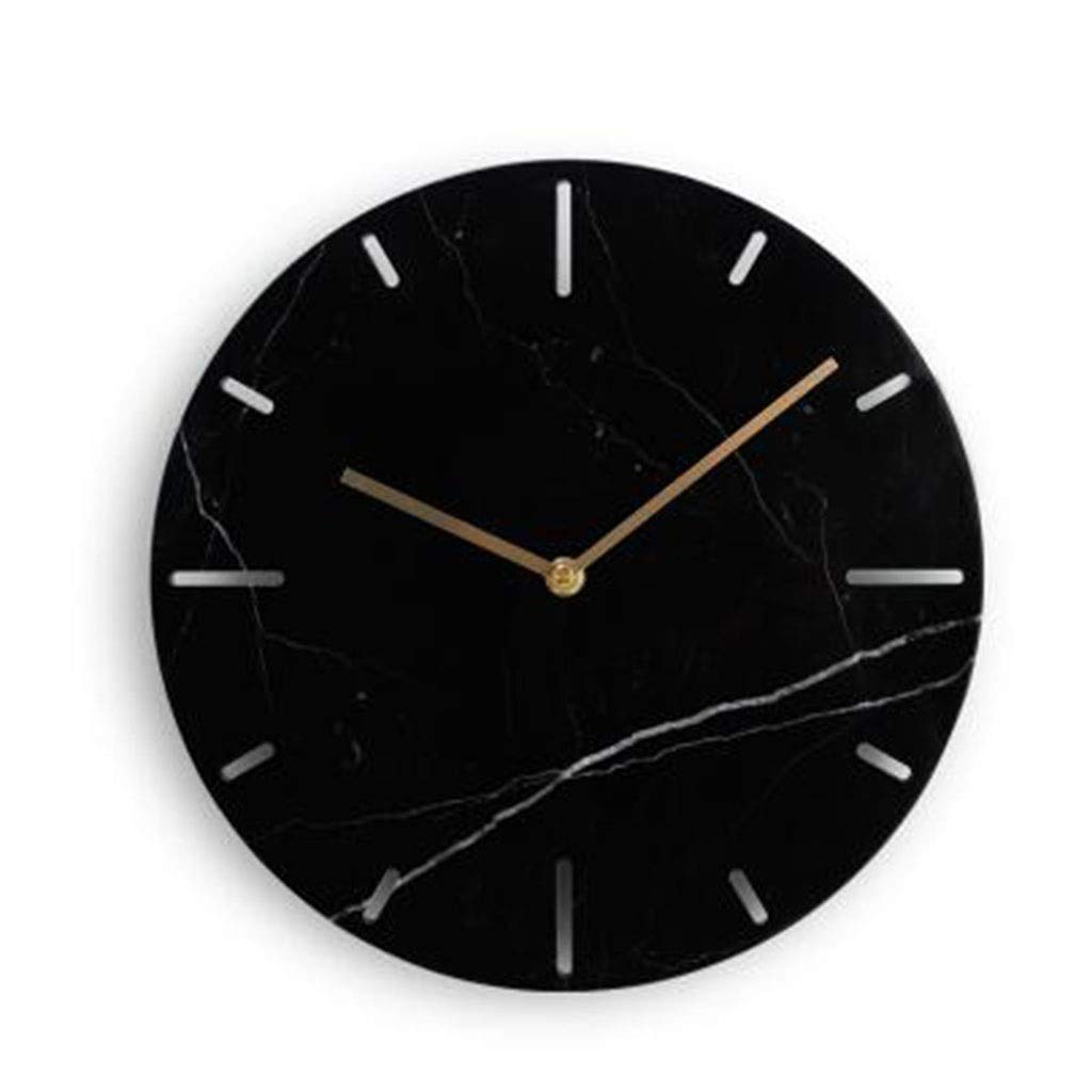 Horloge murale grain de bois noir au design simple et moderne pour salon