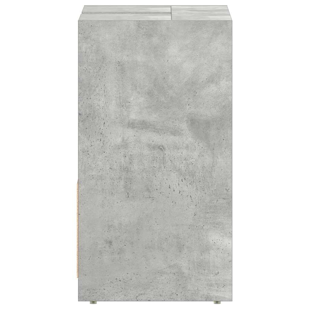 Mangloder Armoire de Salle de Bain Gris béton 60x33x61 cm en Bois d'ingénierie, Meuble de Rangement Pratique pour buanderie, Salle de Bain, Toilette, avec Portes et Compartiment