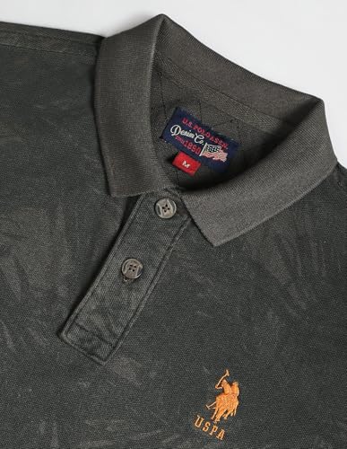 Image of U.S. Polo ASSN. Printed Slim Fit Polo T Shirts for Men - 100% Cotton, Half Sleeves Mens Tshirt