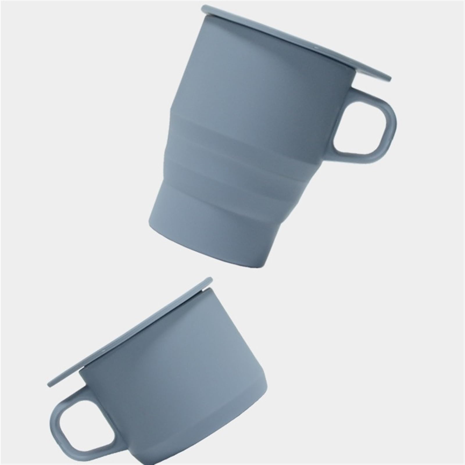 QXGJTLI Tasse à eau, tasse à café avec paille, tasse à eau, tasse à thé pliable de qualité alimentaire, tasse à café pliable de voyage