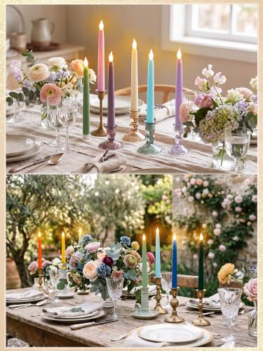 Image of Treela Battery Operated LED Taper Candles,Basic,8 Inch,Pastel