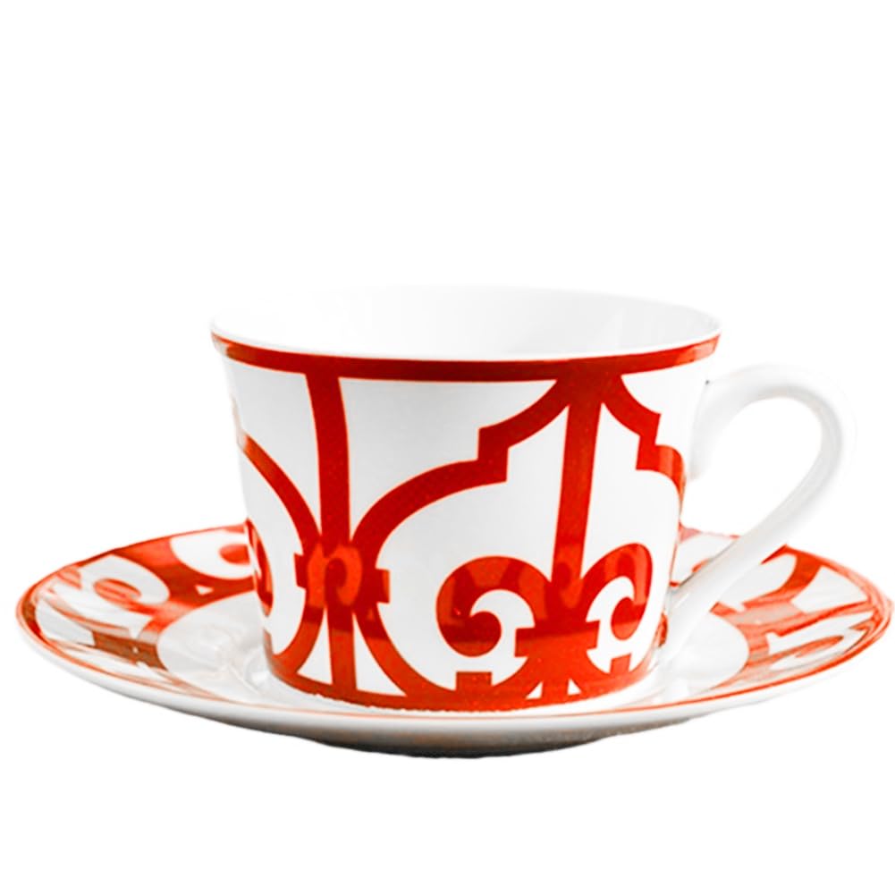 CTRLZS Home Cup and Plate Set Court Bone China Coffee Cup and Plate Luxury Afternoon Tea Cup Coffee Cups and Saucers Couple