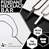 JeweBella 2PCS Mens Necklaces Stainless Steel Bar Pendant Necklace Cuboid Silver/Black Bar Pendant with Snake Chain 61CM Couples Necklace Set for Men Women Jewellery Gift #5