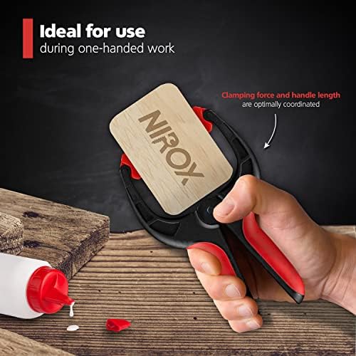 Nirox Set of 4 Spring Clips - Clamps with Large Span Width - High Clamping Force of The Spring clamp - Clamps with moveable Jaws - Tension Clamps