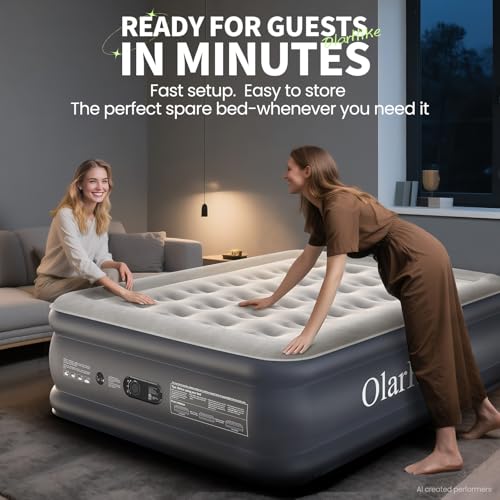 Image of OlarHike Air Mattress Full with Built in Pump, 18 inch H Inflatable Bed, 600lb