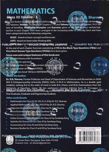 Image of Mathematics Class 12 Complete Set Volume 1, 2 With MCQs - By R.D. Sharma (Examination 2026-27)