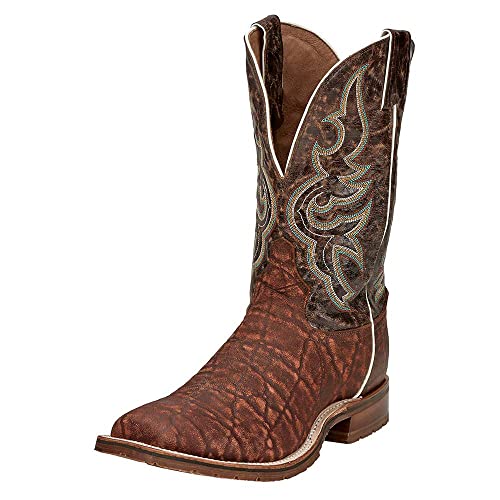 Tony Lama Men's Tuskey Brown 11" Pebble Brown Top Square Toe Boot2