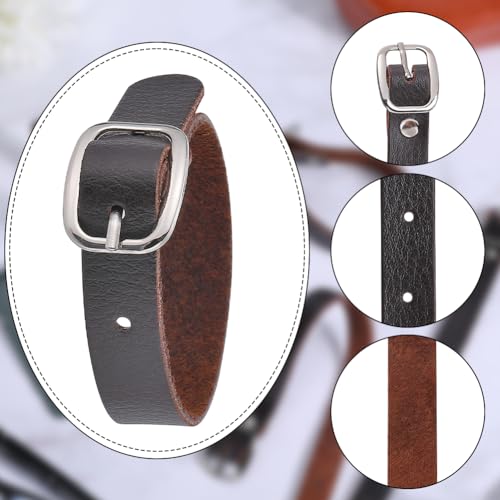 Image of GORGECRAFT 10Pcs 8 Inch Genuine Leather Luggage Tag Straps Adjustable Label Replacement Loop Belts Stirrup Strap with Buckle for Suitcase Backpacks ID Card Pass Holder Travel Hanging Accessories Brown