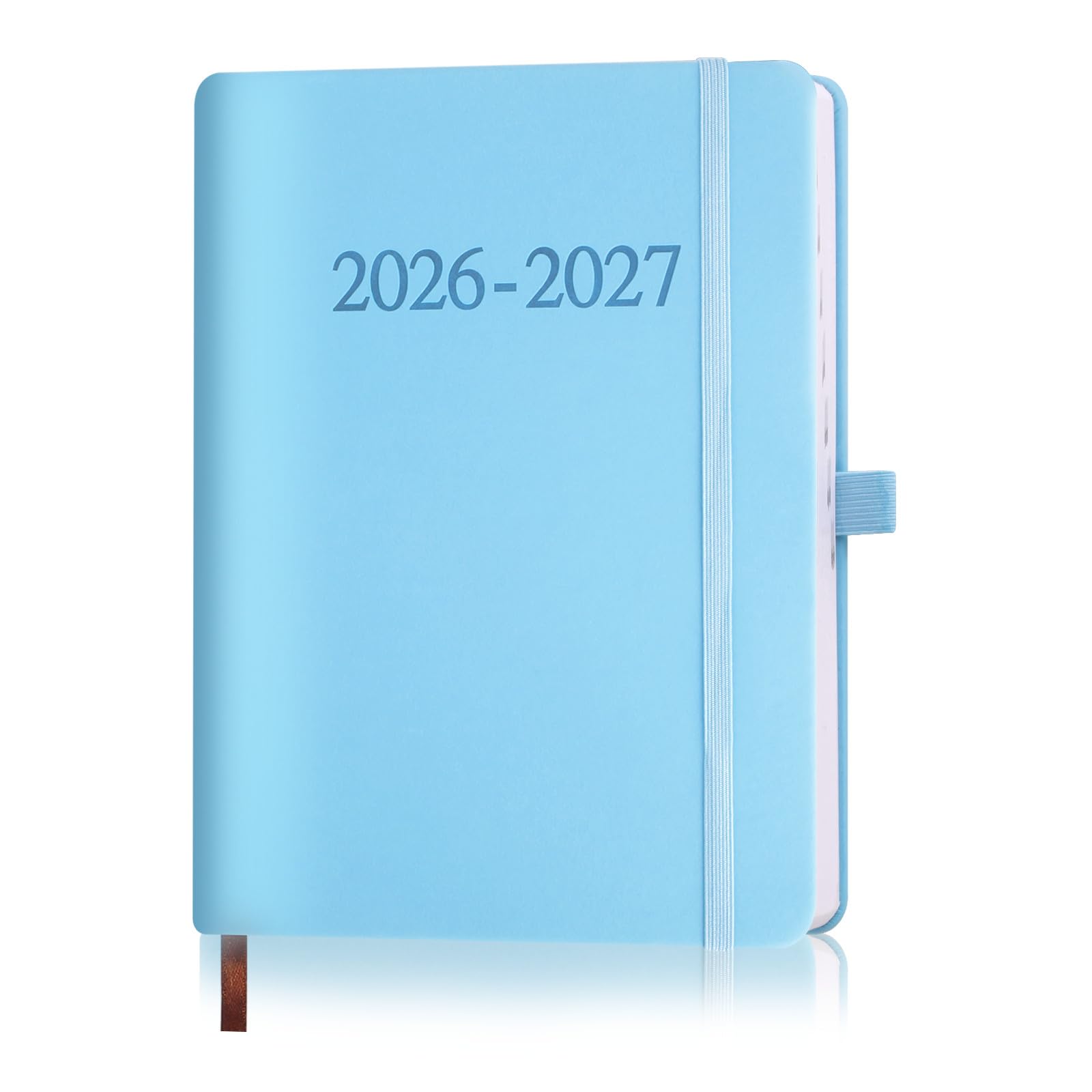 Diary 2026-2027 Day Per Page 26-27 Academic Diary 2026-2027 Page a Day A5 Mid-Year Daily Planner with Monthly View from Aug'26 -Jul'27 for School Year,Hard Cover,Bookmark,21 x 14.5 x 2.6 cm(Blue)