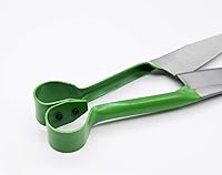 Vista 4 de Tijeras de alpaca de cizalla de oveja diseño en forma de R para aseo de animales de pelo grueso grande (verde)